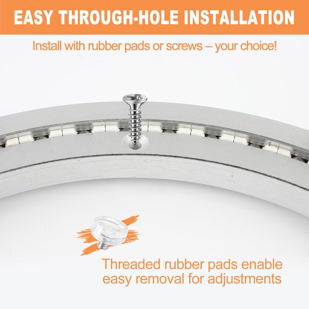 TamBee 12 Inch Mute Lazy Susan Bearing Base - 300lb Capacity Aluminum Heavy Duty Lazy Susan Turntable Mechanism Kit for Smooth Rotation, Universal Hardware for DIY Furniture, Table (Base Only)