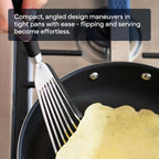 Misen Fish Silicone Spatula - Slotted Turner for Cooking - Perfect for Frying - Heat Resistant - Dishwasher Safe -1mm Thick Flexible Flipper - Soft Silicone Grip Handle for Easy Use