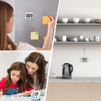 ZILLEEN Kitchen Timer Digital with Magnetic Back for Kids Classroom, White 6 Pack