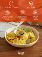 Sweese 22oz Porcelain Salad Serving Bowls Set, Microwave Dishwasher Safe, 7.6 Inch, Beige, 6-Pack