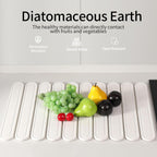 Stone Dish Drying Mat for Kitchen Counter, Quick Dry Stone Mat Kitchen for Dishes Bottles Cups, Large Foldable Diatomaceous Earth Dish Drying Mats Match Any Countertop, White