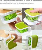 Blade Cleaner Kitchen Washing Brush Chopsticks Cutlery Cleaning Brush Double-Sided Scrubber Multifunctional Knife Sponge 1 PC with Silicone Funnel