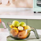 2-In-1 Rice Strainer,Large Rice Washer Beans Washer Strainers And Colanders - Washing Bowl for Fruit Washing Bowl With Strainer,Rice Washing Bowl Multifunctional Drain Basket (Gray)
