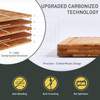 3 Pack Heavy Duty Bamboo Cutting Board Set Non Toxic Wooden Cutting Board for Kitchen Non Slip Solid End Grain Thick Wood Juice Groove Chopping Board Extra Large Big Small Best House Warming Gift