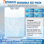 Chilled Portable Snackle Box Container with Reusable Ice Pack Bonus Insulated Bag 12 Compartment Divided Serving Tray Summer Beach Essentials for Charcuterie Snack Road Trip Picnic Keep Food Fresh