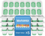 Ice Cube Trays for Freezer with Lids, 4 Pack Silicone & PP Easy-Release Ice Cube Tray, 14 Cubes Each (56 Total), Stackable, BPA Free, LFGB Certified Ice Molds for Drinks, Coffee, Baby Food, Cocktails