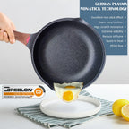 Vinchef Nonstick Deep Frying Pan Saute Pan with Lid, 12in/5.5Qt Fry Pan, German 3C+ Ceramic Coating Technology, Heat Indicator, Induction Compatible