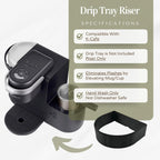 Drip Tray Mug/Cup Riser Made for the Keurig to Reduce Splashes - Riser Only (Black, K-Cafe 1.7 inches Tall)