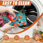 Tropical Flower Flamingo Dish Drying Mat for Kitchen Counter Microfiber Absorbent Dish Kitchen Drying Mat Draining Reusable Washable for Dishes/Utensils/Counterto