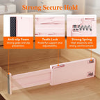 Lifewit 24 Pack Drawer Dividers 4" High, 11-17" Adjustable Dresser Drawer Organizers for Clothes, Expandable Dresser Separators in Bedroom/Bathroom/Kitchen/Vanity/Office Organization and Storage,Pink