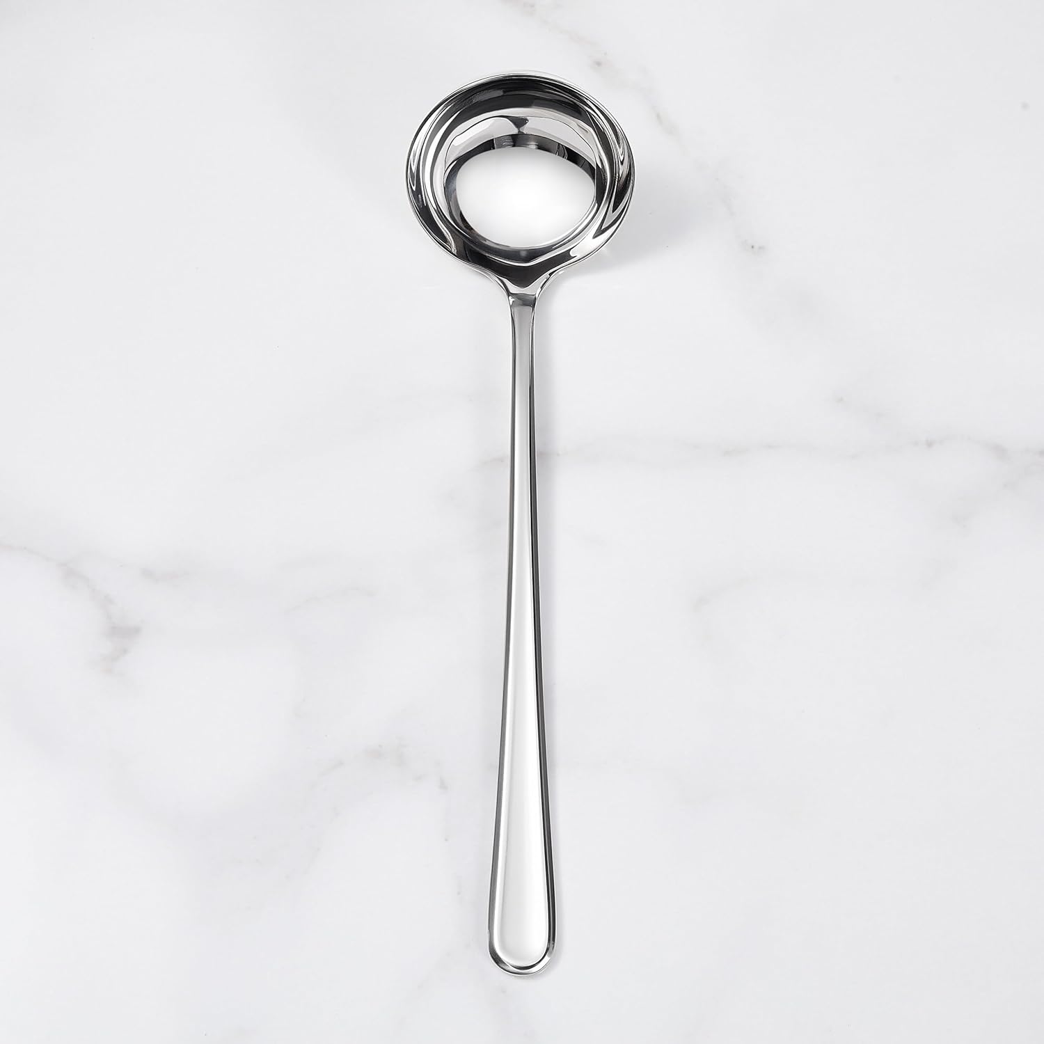KEAWELL Premium 11" Verona Ladle, 18/10 Stainless Steel, Heavy-Duty with Deep Bowl, High-Polished Finish, Ergonomic Handle for Smooth Pouring, Dishwasher Safe (1, 11" Soup Ladle)