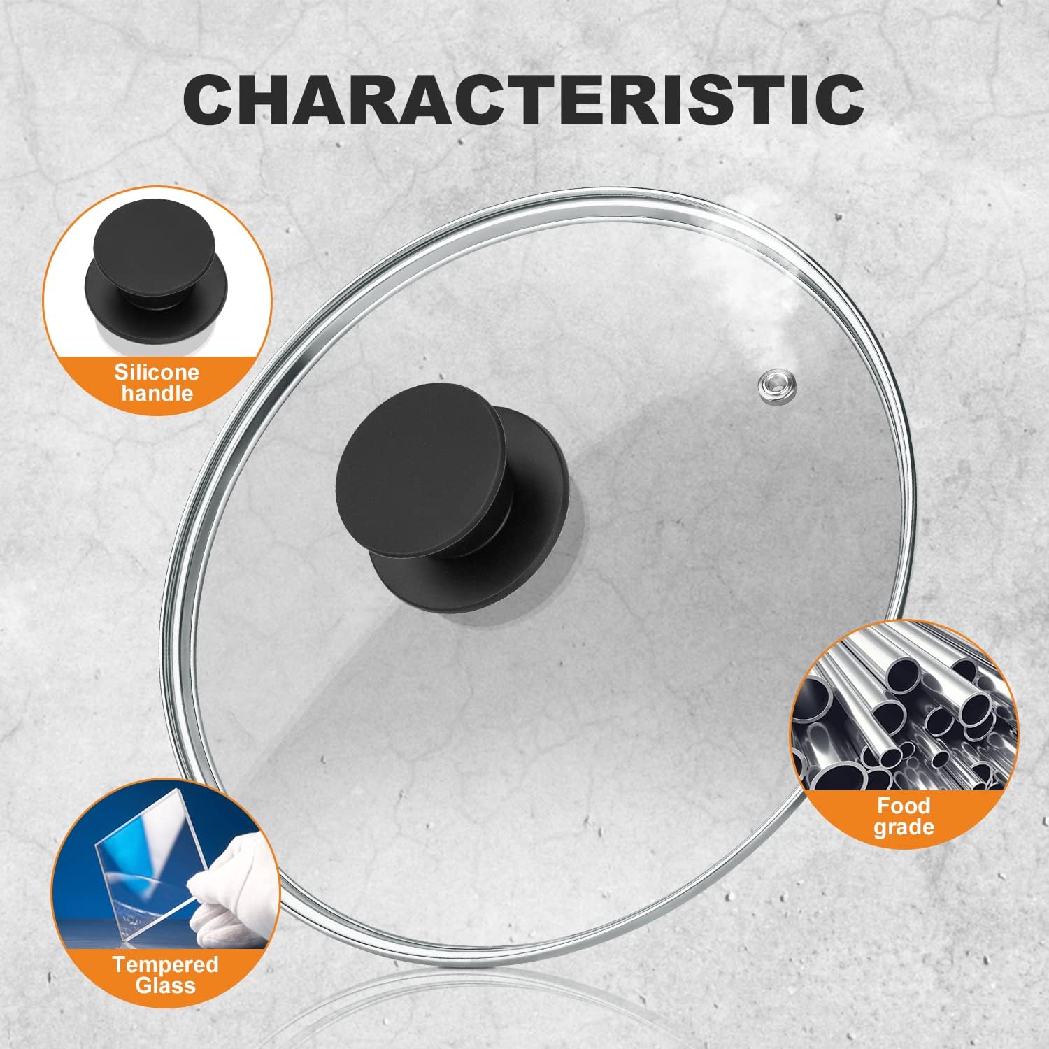 Wadaza Pan Lid 6.5 Inch - Tempered Glass Pot Lid - Oven Safe Replacement Glass Lid for Frying Pan Wok Pot Skillet