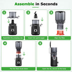 OMMO Cold Press Juicer Machines: 5.1" Wide Chute for Whole Fruits & Veggies, BPA Free Slow Juicer Easy Clean, Beep Alert, Slow Masticating Juicers for Moms/Families/Fitness/Juice Life/Healthy Living