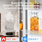 2 Liters/68oz 2 Pack Square Glass Pitcher with Lid and Handle for Bridge Door, Aofmee Borosilicate Glass Heat Resistant Dishwasher Safe Iced Tea Jar, Carafe with Scale Line for Hot/Cold Beverage