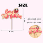 Berry First Birthday Cake Topper - Strawberry Cake Topper, Sweet One Birthday Cake Decoration for 1st Birthday Party, Anniversary, Baby Shower, Photo Booth Props, Cake Smash…