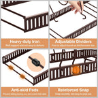 Housolution Pot and Pan Organizer Rack for Cabinet, Expandable Pot Lid Organizer with 14 Adjustable Dividers, Pan Holder Storage Rack for Kitchen Cabinet, Bronze