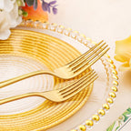 KINGSTONE 40 Piece Teardrop Silverware Set for 8, 18/10 Stainless Steel Flatware Set, Modern Design Cutlery Set for Home/Hotel/Wedding,Mirror Polished and Dishwasher Safe, Gold