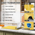 Dish Drying Mat for Kitchen Counter | Coffee Bar Mat for Countertops | Heat Resistant Drainer Mat with Non-slip Rubber Backed | Hide Stain Kitchen Absorbent Draining Mat | Yellow 16"x20"