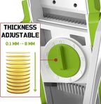 Safe Mandoline Slicer for Kitchen, Vegetable & Food Cutter & Thickness Adjustable 0.1-8 mm. Easy to Clean, Storage, Kitchen Faster Slice Artifact (Only Slice) (Green)