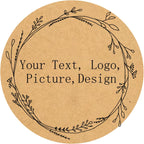 Custom Stickers Kraft Paper Labels Personalized Withe Text, Business Logo Customized Food Jars Labels Bakery Label Sticker Package Favor Canning Circle 100pcs (Style 14)