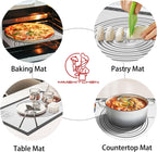 Silicone Baking Mat with Measurement, Non Stick Pastry Mat for Dough Rolling, Fondant Mat, Pie Crust Pizza, Macaron,Cookie Sheet, Reusable Baking Supplier Tools