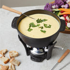 BOSKA Fondue Pot Set Party Pro - Cast Iron Fondue Set - Durable Fondue Pot inc. Burner and 4 Forks - for All Type of Stoves - Cheese Fondue Melts smoothly Every time
