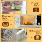 50 PCS Thicker Food Storage Containers with Lids, Clear Stackable Airtight Leakproof Reusable Plastic Meal Prep Container Set for Kitchen Storage/Lunch, Fridge/Microwave Safe with Labels&Pen