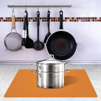 Silicone Placemats, Food-Grade Non-Slip Waterproof, Dining, Stain Resistant, Countertop Protector, Kitchen Counter Mat, Heat Resistant, Baking mat Dishwasher Safe (23.6"×15.7"-2pack, Orange)
