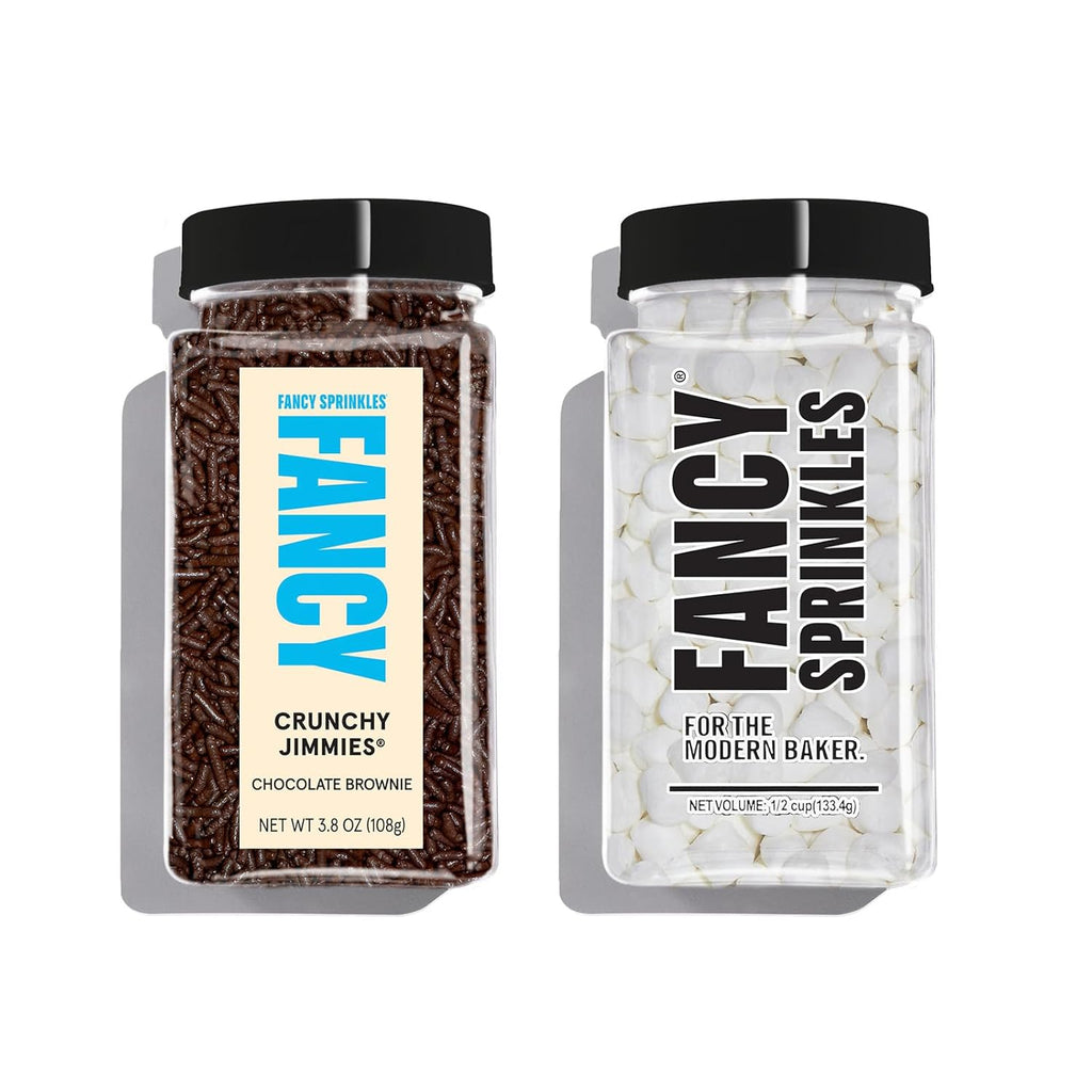 Fancy Sprinkles Limited Edition Fall Season Gimme S'more Sprinkle Set featuring Chololate Jimmies and Mini Marshmallows For Dessert Decorating, Smores and Hot Chocolate (0.50c)