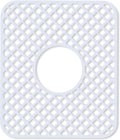 2 Pack Silicone Sink Protector for Kitchen Sink, Lozenge Pattern 13 x 11 inches Sink Grid Mat Silicone Protectors, Center Drain, White