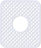 2 Pack Silicone Sink Protector for Kitchen Sink, Lozenge Pattern 13 x 11 inches Sink Grid Mat Silicone Protectors, Center Drain, White