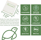100% Compostable Food Storage Bags [Quart 100 Pack] Eco-Friendly Freezer Bags, Resealable Bags, Heavy-Duty, Reusable, Off-White by Earth's Natural Alternative