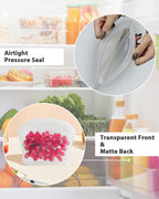 Reusable Silicone Storage Bag, 8Pack Pocket, Snack, and Sandwich Bag, Endurables Seal-Top Silicone Bags for Food Storage, Freezer, Microwave, Oven, Dishwasher Safe (Clear)