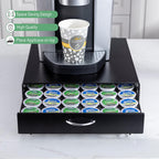 Rice rat K Cup Pod Holde iron Top Drawer,Coffee Pod Holder Capsule Display Storage compatibility 42 k cup (Black)
