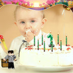 13 Pcs Dynamite Candles 12 TNT Themed Birthday Cake Candles and Number 1 Candle Cake Topper for Pixel Theme Birthday Party Anniversary Party Dynamite Theme Party Video Game Party Supplies (Number 1)