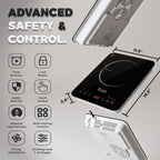 TUCO Portable Induction Cooktop Burner Hot Plate Electric Stove with Shatter-Proof Ceramic Glass, LCD Sensor Touch, ETL Certified, 20 Cooking Modes, 1800 Watts