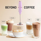Zulay Kitchen Tornado Whisk Milk Frother with 4 AA Duracell Batteries - Triple Whisk for More Power - Handheld Coffee Frother with Stand - Drink Mixer for Lattes, Matcha & Protein Shakes