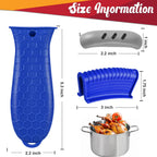 2 Pcs Cast Iron Handle Cover, Silicone Hot Handle Holder, Heat Resistant Cast Iron Skillet Handle Covers Potholder for Frying Pans and Griddles Kitchen Supplies