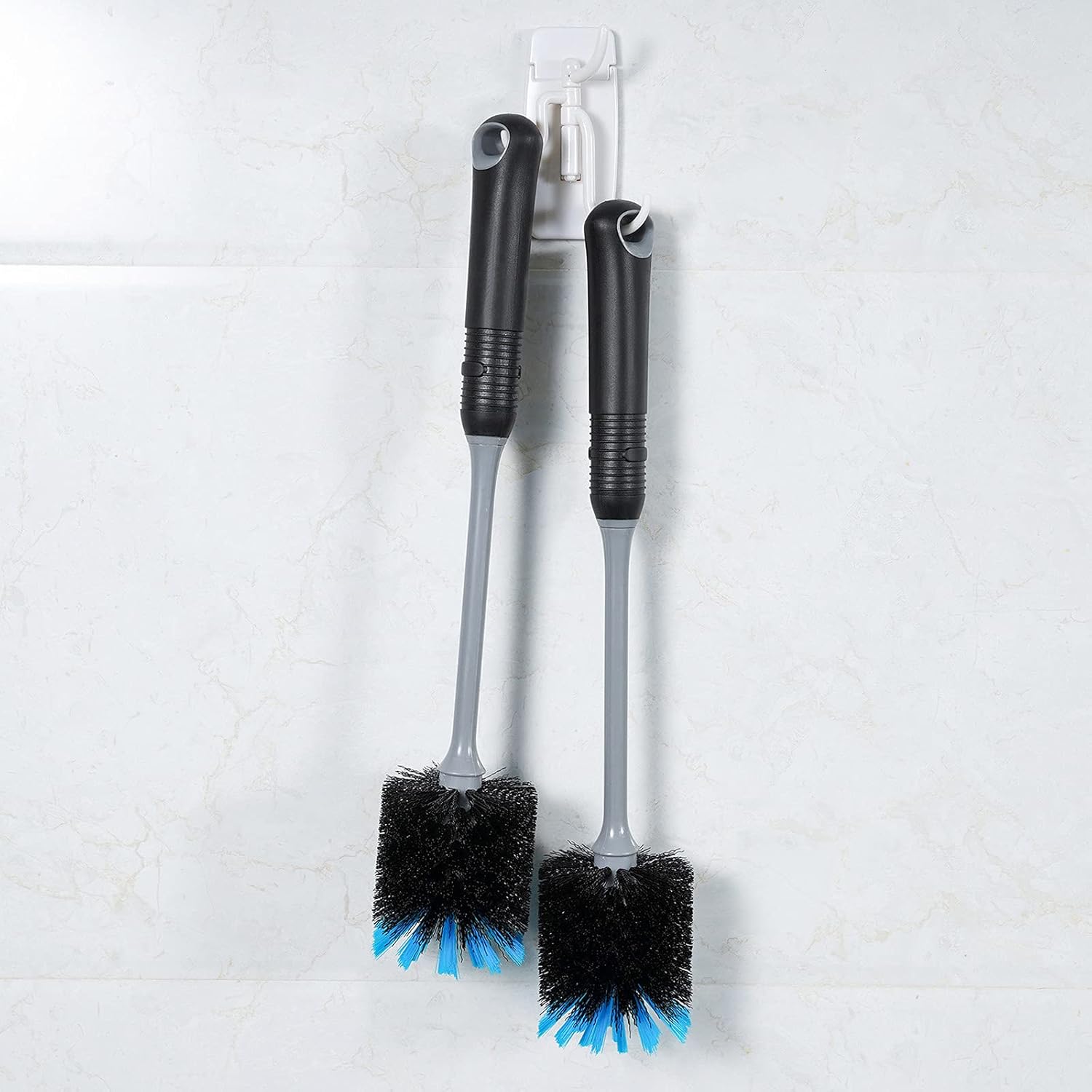 Water Bottle Cleaning Brush, Long Handle Flexible Scrub Brush for Water Bottles, Glasswares, Mugs, Flasks, Tumblers, Vases, and Kitchen Sink, 2 Pack
