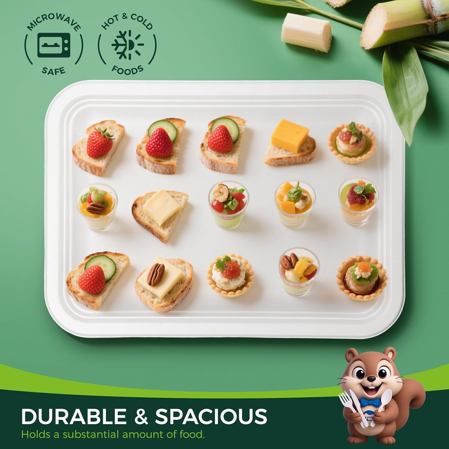 100 Pack 14 Inch Disposable Compostable Food Trays, Heavy-Duty White Paper Plates for Crawfish Boil, Lobster, Thanksgiving, Parties, Large Serving Platters