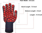 J H Heat Resistant Oven Glove:EN407 Certified 932 °F, 2 Layers Silicone Coating, Oven Mitts for Cooking, Kitchen, Fireplace,Camping, Grilling