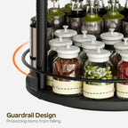 3-Tier Lazy Susan Organizer, Rotating Spice Rack, Spinning Organizer, Industrial Turntable Spice Rack Organizer for Cabinet, Kitchen Countertop, Pantry, Black SR23BK