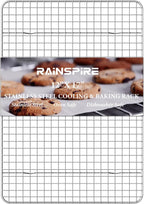 Rainspire Cooling Rack Stainless Steel, Heavy Duty Cooling Racks for Cooking and Baking, Oven Safe Wire Rack for Cooking, Baking Rack for Oven Cooking Fits Half Sheet Cookie Pan, 12" x 17", 1-Pack