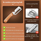 Premium Vegetable Peeler with Wooden Handle and Bottle Opener Stainless Steel Blade Kitchen Tool for Fruit Apple Potato Pumpkin Papaya Zucchini