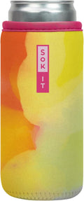 Sok It CanSok Sleeve for Beer & Soda Insulated Neoprene Cover (Color Burst, 12oz Slim Can Sleeve)