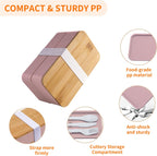 Bento Box Adult Lunch Box with Dividers, Pink, Plastic