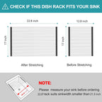 BBXTYLY Extra Large Expandable Roll Up Dish Drying Rack,Over The Sink Drying Rack Sink Cover Kitchen Sink Accessories Kitchen Rolling up Stainless Steel Drainer, Foldable,Rollable（Black，22.8''-17''）
