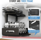 1 Pack Under Sink Organizer Upgrade To Professional Rails,2-Tier Dual Pull Out Cabinet Storage,Height Adjustable Slide Out Drawers For Bathroom Kitchen,Under Sink Shelf-Black