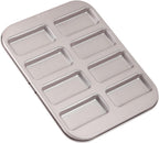 CHEFMADE Financier Cake Pan, 8-Cavity Non-Stick Muffin Pan Biscuits Cookies Bakeware for Oven Baking (Champagne Gold)