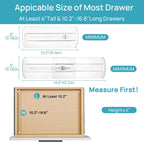 Vtopmart 12 Pack Drawer Dividers for Clothes, 4" High 10.2"-16.6" Adjustable Expandable Dresser Drawer Organizer, Clear Plastic Separators for Dresser, Baby Clothing, Underwear, Cosmetic, Toiletries
